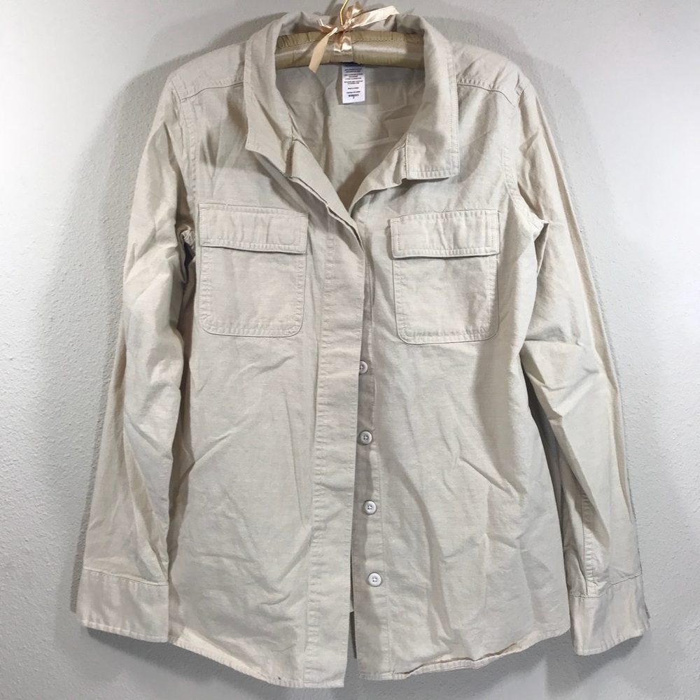 Button pocket flannel long sleeve shirt top blouse